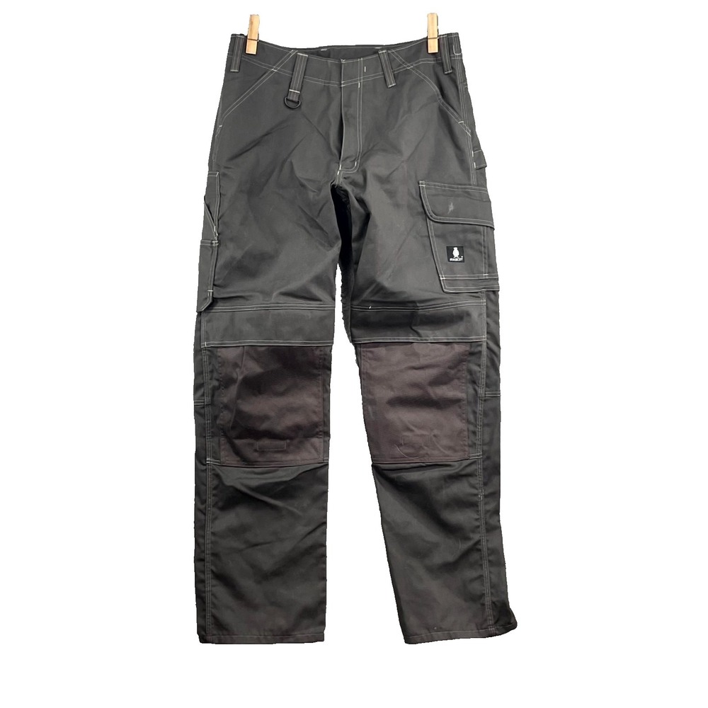 Mascot Carpenter Cargo Pants Mens 34x33.5* Gray Knee Pad Pocket Utility Workwear